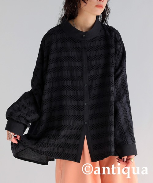 ベロアステッチシャツ（シャツ/ブラウス）｜antiqua（アンティカ） mdprevattcaulkingandwaterproofing.com