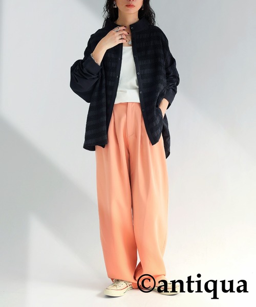 ベロアステッチシャツ（シャツ/ブラウス）｜antiqua（アンティカ） mdprevattcaulkingandwaterproofing.com