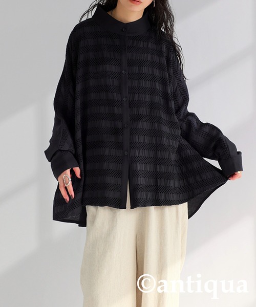 ベロアステッチシャツ（シャツ/ブラウス）｜antiqua（アンティカ） mdprevattcaulkingandwaterproofing.com