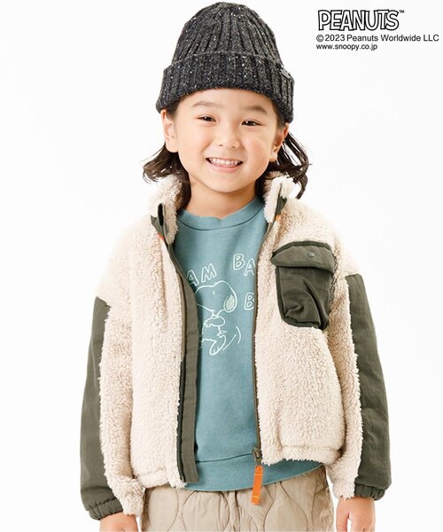F.O.KIDS(エフオーキッズ)の「ファーフリースジャケット(ブルゾン・キッズ・アイボリー/チャコール/ブラウン・100/150/130/140/90/110/95/80/120)」の2枚目の写真