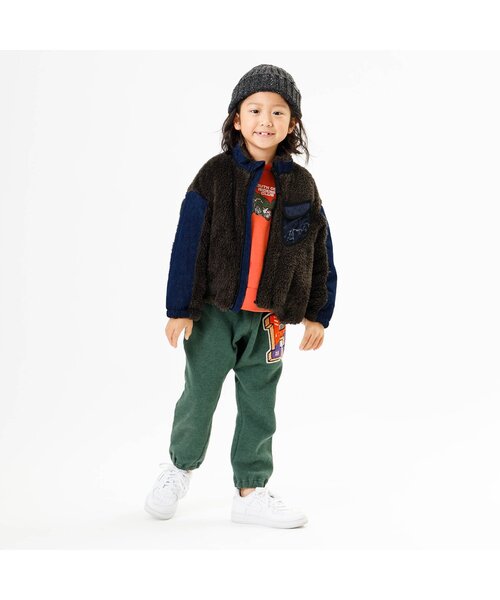 F.O.KIDS(エフオーキッズ)の「ファーフリースジャケット(ブルゾン・キッズ・アイボリー/チャコール/ブラウン・100/150/130/140/90/110/95/80/120)」の4枚目の写真