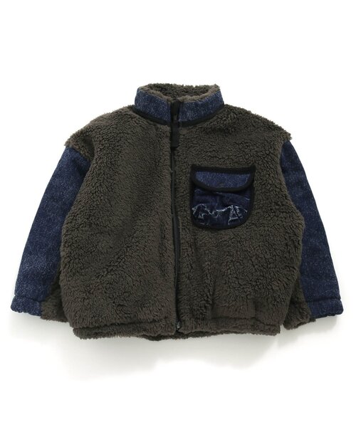 F.O.KIDS(エフオーキッズ)の「ファーフリースジャケット(ブルゾン・キッズ・アイボリー/チャコール/ブラウン・100/150/130/140/90/110/95/80/120)」の8枚目の写真