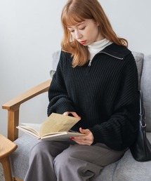 WEGO | WEGO/【23年秋冬新作】ハーフジップショートニットプルオーバー(ニット/セーター)