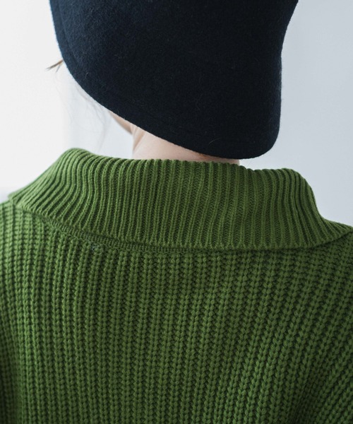 WEGO（ウィゴー）の「WEGO/ハーフジップショートニットプルオーバー（ニット/セーター・レディース・ブラック/グリーン/アイボリー/ブラック系その他・FREE）」の9枚目の写真