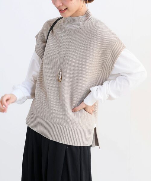 rps（アールピーエス）の「インナーＳＥＴニットベストアンサンブル（ベスト・レディース・ダークネイビー/アイボリー/グレイッシュベージュ/イエロー系その他/ブラック/マスタード/グレー・フリー）」の5枚目の写真