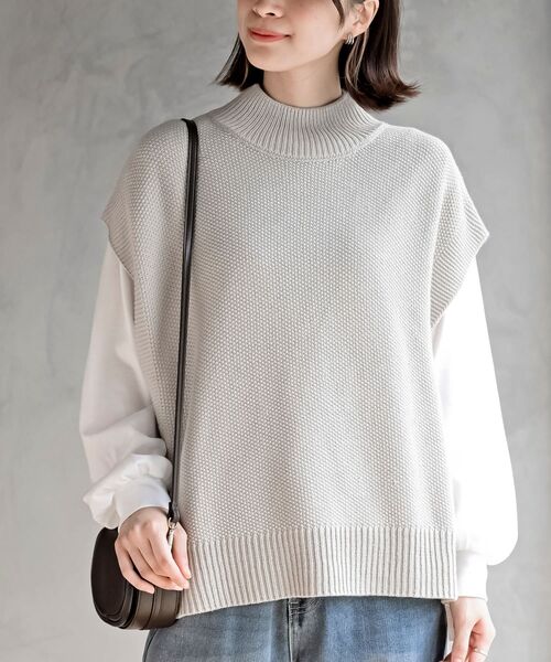 rps（アールピーエス）の「インナーＳＥＴニットベストアンサンブル（ベスト・レディース・ダークネイビー/アイボリー/グレイッシュベージュ/イエロー系その他/ブラック/マスタード/グレー・フリー）」の2枚目の写真