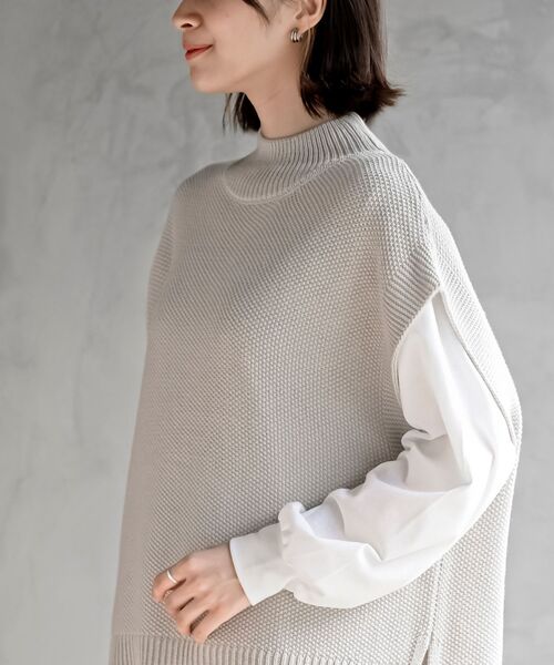 rps（アールピーエス）の「インナーＳＥＴニットベストアンサンブル（ベスト・レディース・ダークネイビー/アイボリー/グレイッシュベージュ/イエロー系その他/ブラック/マスタード/グレー・フリー）」の12枚目の写真