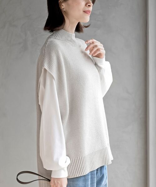 rps（アールピーエス）の「インナーＳＥＴニットベストアンサンブル（ベスト・レディース・ダークネイビー/アイボリー/グレイッシュベージュ/イエロー系その他/ブラック/マスタード/グレー・フリー）」の15枚目の写真