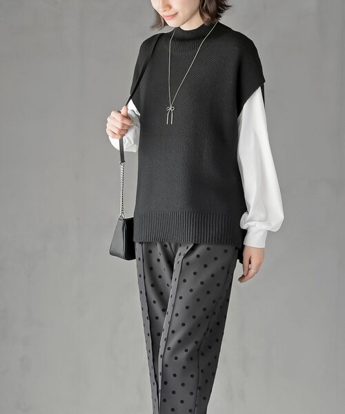 rps（アールピーエス）の「インナーＳＥＴニットベストアンサンブル（ベスト・レディース・ダークネイビー/アイボリー/グレイッシュベージュ/イエロー系その他/ブラック/マスタード/グレー・フリー）」の18枚目の写真