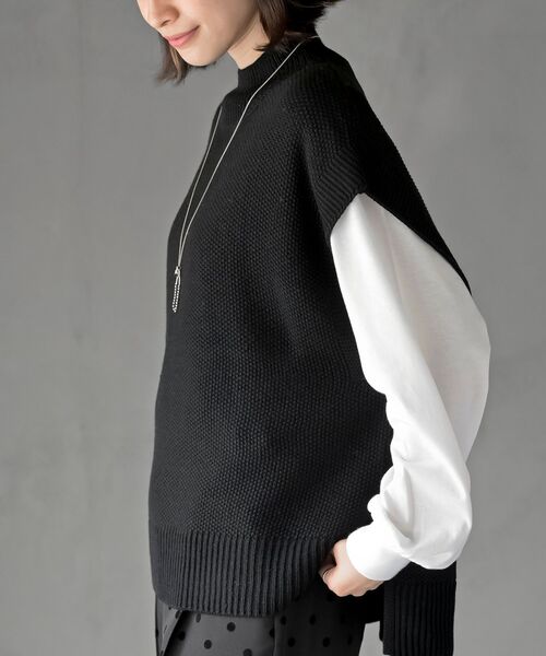 rps（アールピーエス）の「インナーＳＥＴニットベストアンサンブル（ベスト・レディース・ダークネイビー/アイボリー/グレイッシュベージュ/イエロー系その他/ブラック/マスタード/グレー・フリー）」の22枚目の写真