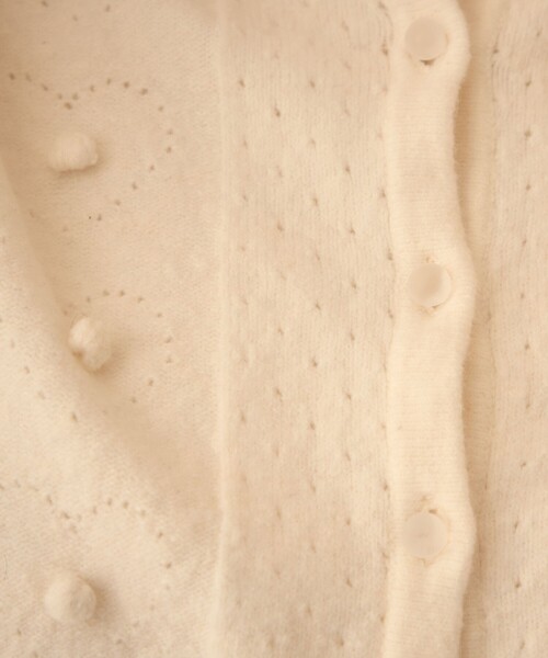 ME COUTURE（ミークチュール）の「ハートアイレットレイヤードニット（ニット/セーター・レディース・ピンク/ライトブルー/オフホワイト・FREE）」の13枚目の写真