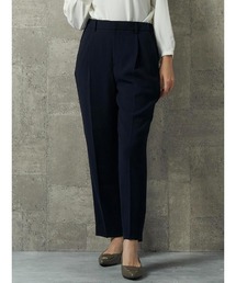 Perfect Suit FActory | バックサテンジョーゼット　テーパードパンツ　ベージュ/ネイビー(スラックス)