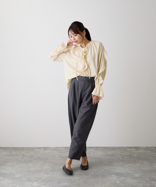 OWLSPALE（オールズペール）の「ラッフルフリルブラウス（シャツ/ブラウス・レディース・ブラック/オフホワイト/ブラック系その他・FREE）」の5枚目の写真