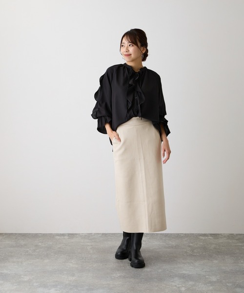 OWLSPALE（オールズペール）の「ラッフルフリルブラウス（シャツ/ブラウス・レディース・ブラック/オフホワイト/ブラック系その他・FREE）」の8枚目の写真