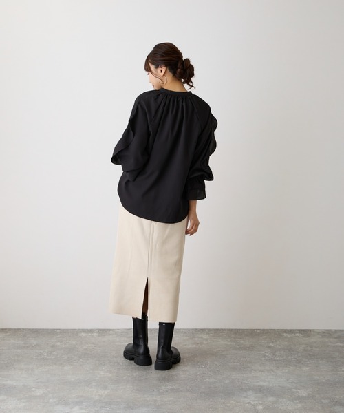 OWLSPALE（オールズペール）の「ラッフルフリルブラウス（シャツ/ブラウス・レディース・ブラック/オフホワイト/ブラック系その他・FREE）」の10枚目の写真