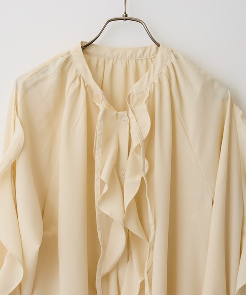 OWLSPALE（オールズペール）の「ラッフルフリルブラウス（シャツ/ブラウス・レディース・ブラック/オフホワイト/ブラック系その他・FREE）」の14枚目の写真