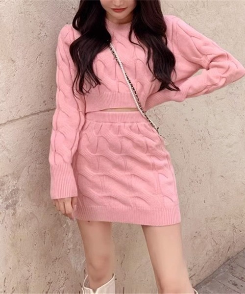 セール】ケーブル編デザインセットアップ（ニット/セーター）｜NANEA