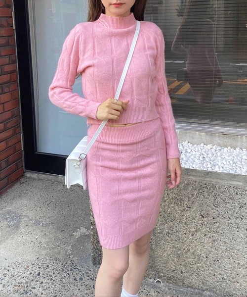 セール】ケーブル編デザインセットアップ（ニット/セーター）｜NANEA