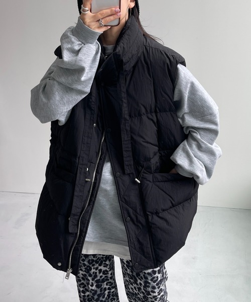 wee9s（ウィークス）の「middle down vest / ミドルダウンベスト（ダウンベスト・レディース・アイボリー/カーキ/ブラック・FREE）」の11枚目の写真