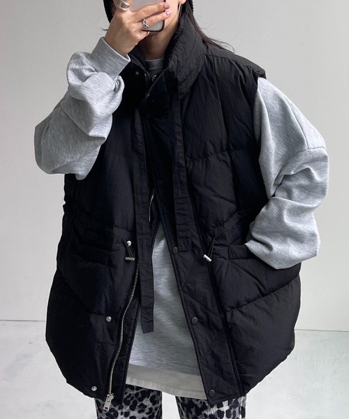 wee9s（ウィークス）の「middle down vest / ミドルダウンベスト（ダウンベスト・レディース・アイボリー/カーキ/ブラック・FREE）」の12枚目の写真