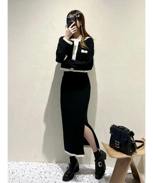 EATME（イートミー）の「バイカラーツイードライクスカート（セットアップ可能）（スカート・レディース・ブルー/ベージュ/ブラック・FREE）」の13枚目の写真