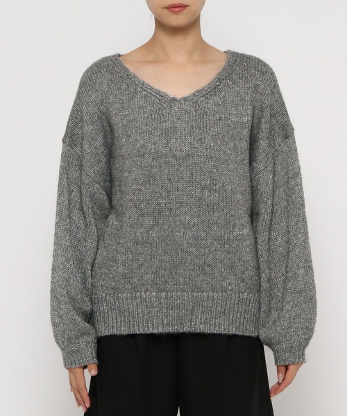 LEPSIM（レプシィム）の「3ゲージラメVネックプルオーバー　983140（ニット/セーター・レディース・グレー/アイボリー/ピンク・FREE）」の20枚目の写真