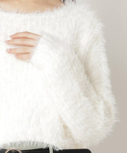 REDYAZEL(レディアゼル)の「シャギーニット(ニット/セーター・レディース・ブラック/オフホワイト/グレー/ベージュ/ボルドー・FREE)」の10枚目の写真