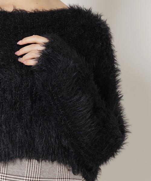 REDYAZEL(レディアゼル)の「シャギーニット(ニット/セーター・レディース・ブラック/オフホワイト/グレー/ベージュ/ボルドー・FREE)」の19枚目の写真