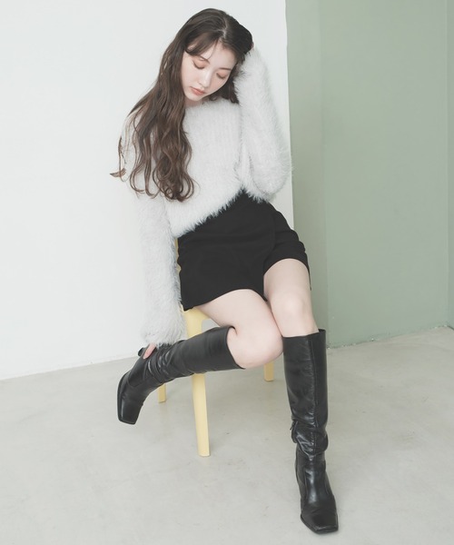 REDYAZEL(レディアゼル)の「シャギーニット(ニット/セーター・レディース・ブラック/オフホワイト/グレー/ベージュ/ボルドー・FREE)」の21枚目の写真