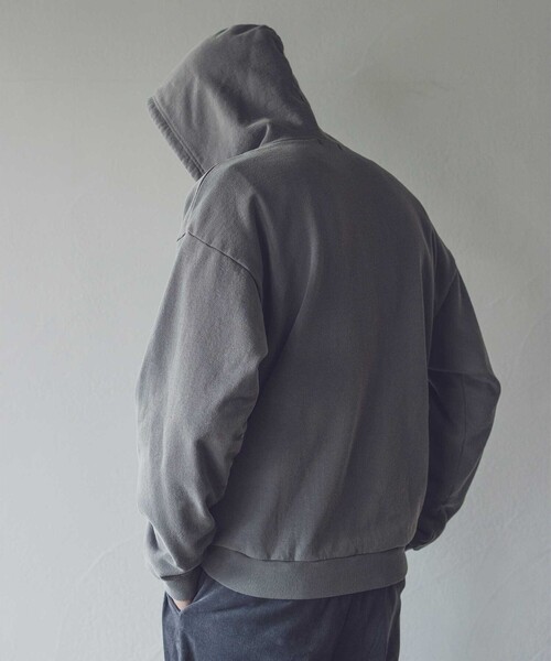 MONKEY TIME（モンキータイム）の「＜monkey time＞ オゾンウォッシュ ハーフジップ フーディー（パーカー・メンズ・ナチュラル/グレー・S/L/M/XL）」の3枚目の写真