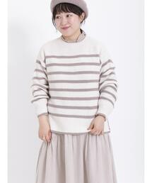 Samansa Mos2 | ケーブル編みボーダー柄前後2WAYカーディガン(カーディガン/ボレロ)