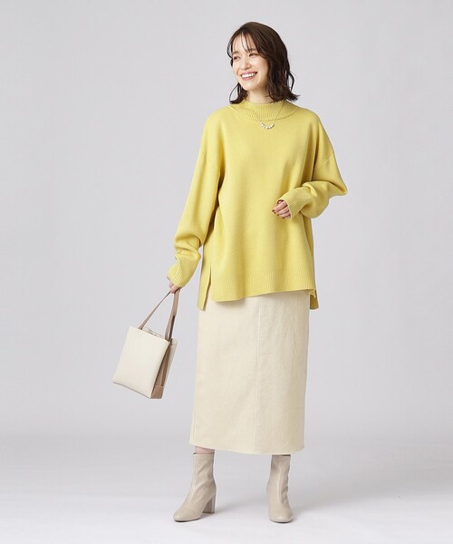 SHOO・LA・RUE(シューラルー)の「◆【洗える】ワイドシルエット スリット入り 前後差ハイネックニット(ニット/セーター・レディース・ライトグレー系9/イエロー系その他/ピンク系/ブルー系その他/アイボリー系2・00)」の12枚目の写真