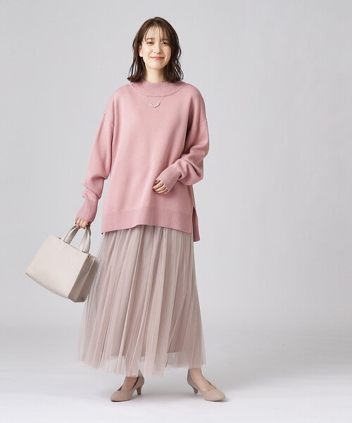 SHOO・LA・RUE(シューラルー)の「◆【洗える】ワイドシルエット スリット入り 前後差ハイネックニット(ニット/セーター・レディース・ライトグレー系9/イエロー系その他/ピンク系/ブルー系その他/アイボリー系2・00)」の15枚目の写真