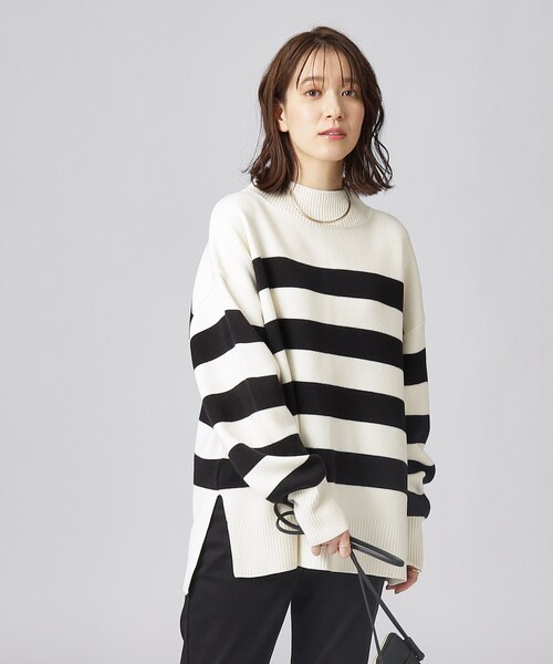 SHOO・LA・RUE(シューラルー)の「◆【洗える】ワイドシルエット スリット入り 前後差ハイネックニット(ニット/セーター・レディース・ライトグレー系9/イエロー系その他/ピンク系/ブルー系その他/アイボリー系2・00)」の19枚目の写真