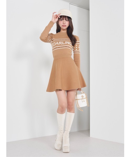 スノーモチーフフレアワンピース（ワンピース）｜Darich