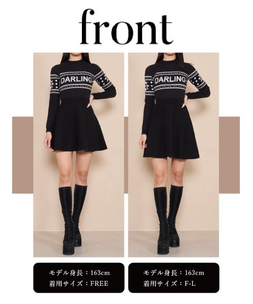 darich スノーモチーフフレアワンピ ダーリッチ スノーモチーフフレアワンピース（ワンピース）｜Darich