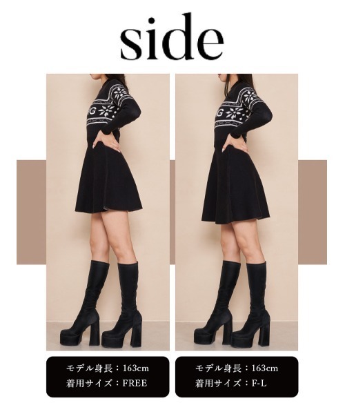 darich スノーモチーフフレアワンピ ダーリッチ スノーモチーフフレアワンピース（ワンピース）｜Darich