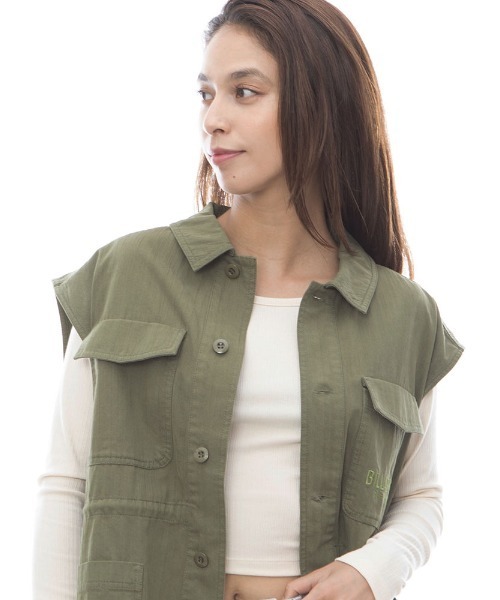 BILLABONG(ビラボン)の「【直営店限定】BILLABONG レディース WORK VEST ベスト 【2024年春夏モデル】/ビラボンミリタリーライクデザインベスト(ベスト・レディース・オリーブ/ブラック系その他・MEDIUM)」の5枚目の写真
