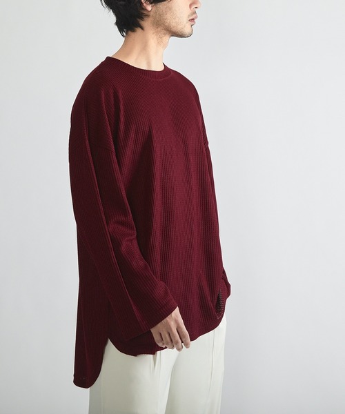 CERCA(チェルカ)の「RS/ワッフル調ビッグシルエットT(Tシャツ/カットソー・メンズ・ブラック/ブルー/グレー/ワイン・MEDIUM/LARGE)」の4枚目の写真