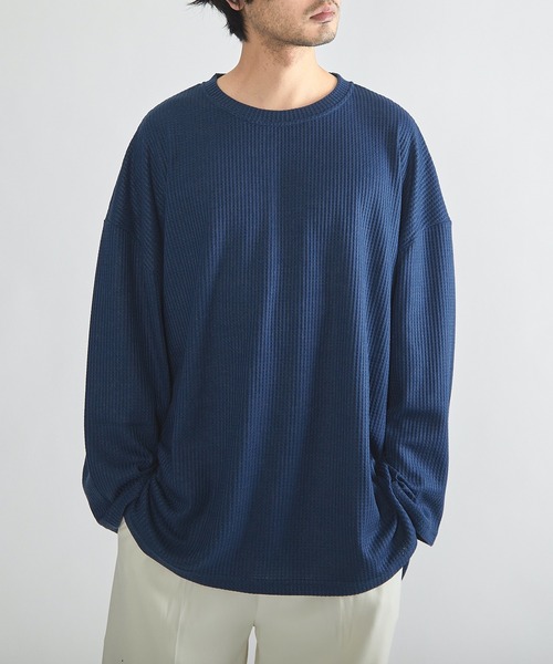 CERCA(チェルカ)の「RS/ワッフル調ビッグシルエットT(Tシャツ/カットソー・メンズ・ブラック/ブルー/グレー/ワイン・MEDIUM/LARGE)」の3枚目の写真