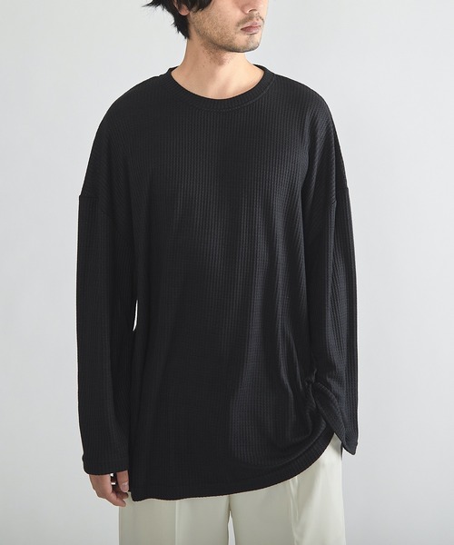CERCA(チェルカ)の「RS/ワッフル調ビッグシルエットT(Tシャツ/カットソー・メンズ・ブラック/ブルー/グレー/ワイン・MEDIUM/LARGE)」の1枚目の写真