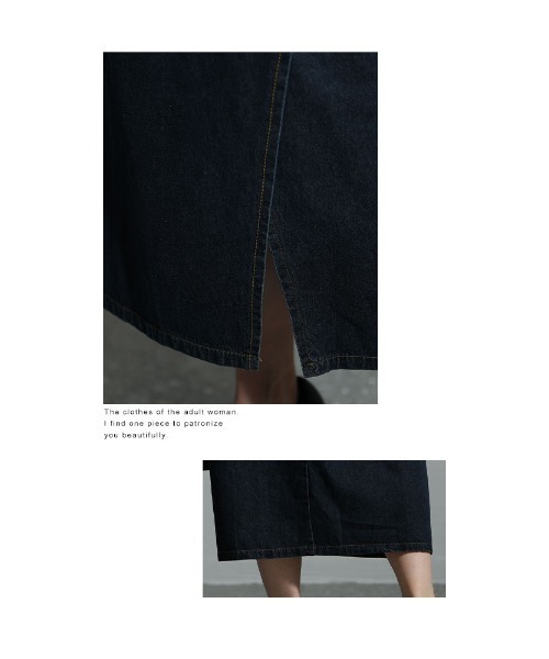 Sawa a la mode(サワアラモード)の「デニムワンピース(ワンピース・レディース・ネイビー・FREE)」の12枚目の写真