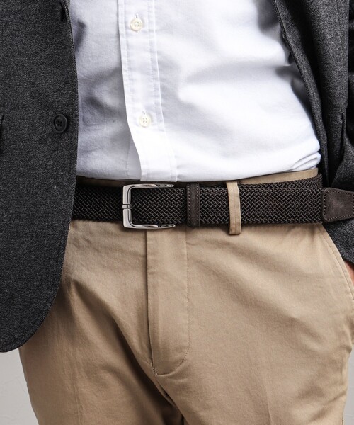 SADDLERS（サドラーズ）の「【Saddler's/サドラーズ】別注イントレチャート35 イタリア製 メッシュベルト（ベルト・メンズ・ネイビー/ブラック/ブラウン・FREE）」の3枚目の写真