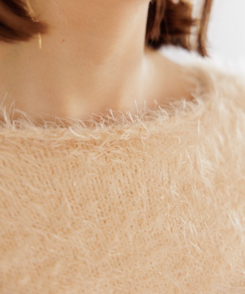 flower（フラワー）の「スパークルラインニット（ニット/セーター・レディース・グレー/コーラル・FREE）」の6枚目の写真