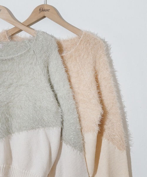 flower（フラワー）の「スパークルラインニット（ニット/セーター・レディース・グレー/コーラル・FREE）」の15枚目の写真