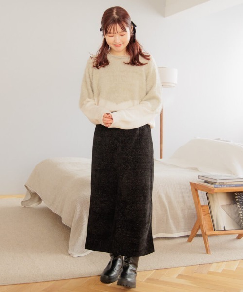 flower（フラワー）の「スパークルラインニット（ニット/セーター・レディース・グレー/コーラル・FREE）」の10枚目の写真