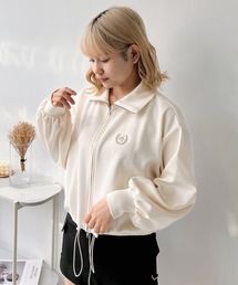 AS KNOW AS plus | ◎Wジップダンボール　ワンポイント刺繍ブルゾン(ジャージ)