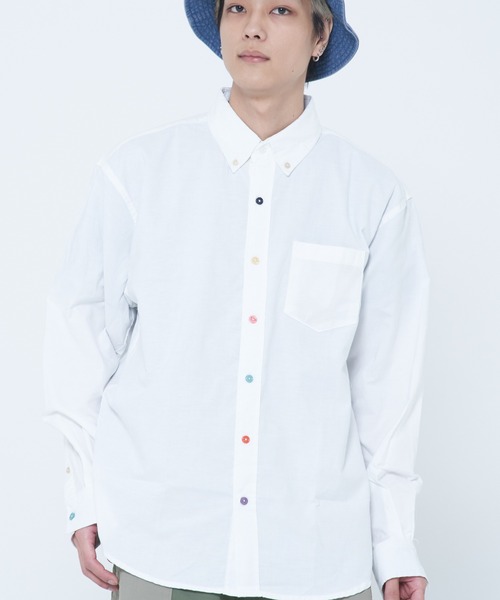 CORISCO(コリスコ)の「オックス カラー釦 ボタンダウンシャツ(M1)(シャツ/ブラウス・メンズ・ブラック/ブルー/ホワイト/グリーン/オレンジ・MEDIUM/LARGE/X-LARGE)」の3枚目の写真
