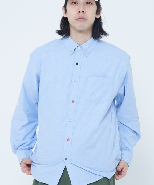 CORISCO(コリスコ)の「オックス カラー釦 ボタンダウンシャツ(M1)(シャツ/ブラウス・メンズ・ブラック/ブルー/ホワイト/グリーン/オレンジ・MEDIUM/LARGE/X-LARGE)」の2枚目の写真