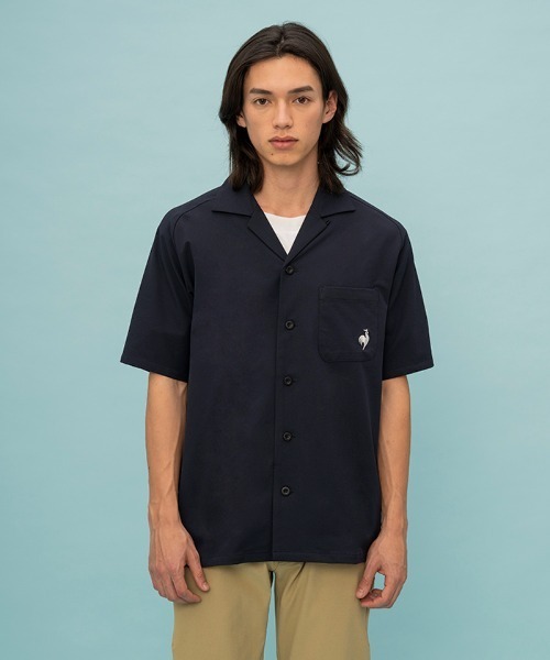 le coq sportif(ルコックスポルティフ)の「【肌面ドライ】開襟シャツ(LCS プリューム/エールフォルム)(シャツ/ブラウス・メンズ・ネイビー/ベージュ/グリーン・L/M/S/XL)」の3枚目の写真